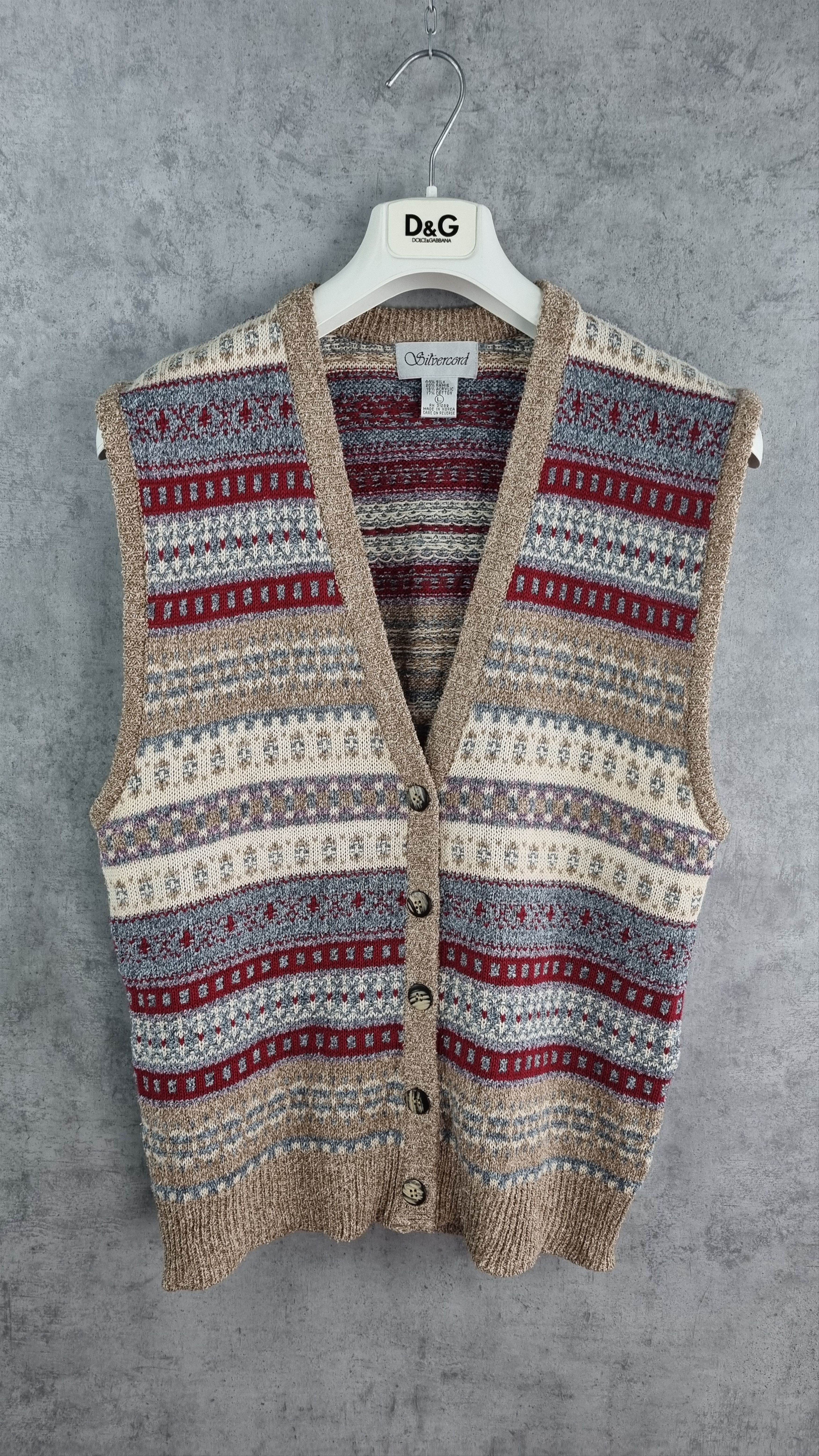 Other 90s Silk Silvercord Knitted Vest Made in Korea TYLER style Size US L / EU 52-54 / 3 - 3 Thumbnail