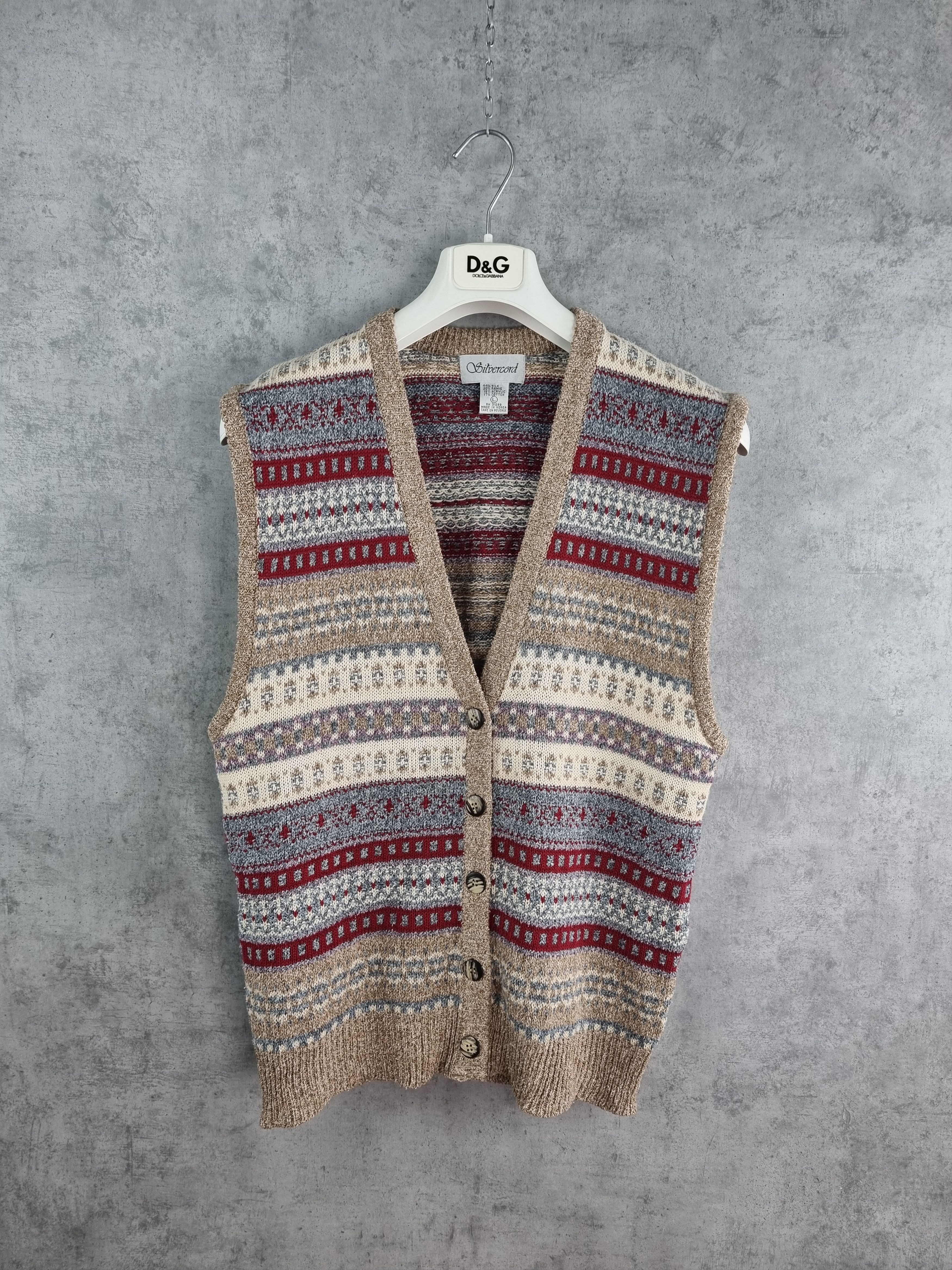 Other 90s Silk Silvercord Knitted Vest Made in Korea TYLER style Size US L / EU 52-54 / 3 - 2 Thumbnail
