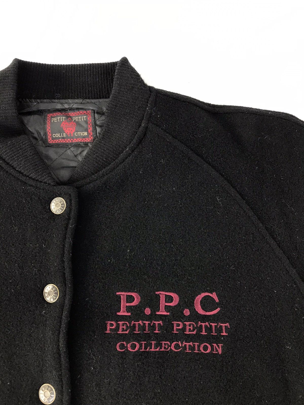 Japanese Brand × Vintage Vintage Varsity Jacket Petit-Petit Collection Big Logo Style Size US XL / EU 56 / 4 - 4 Thumbnail