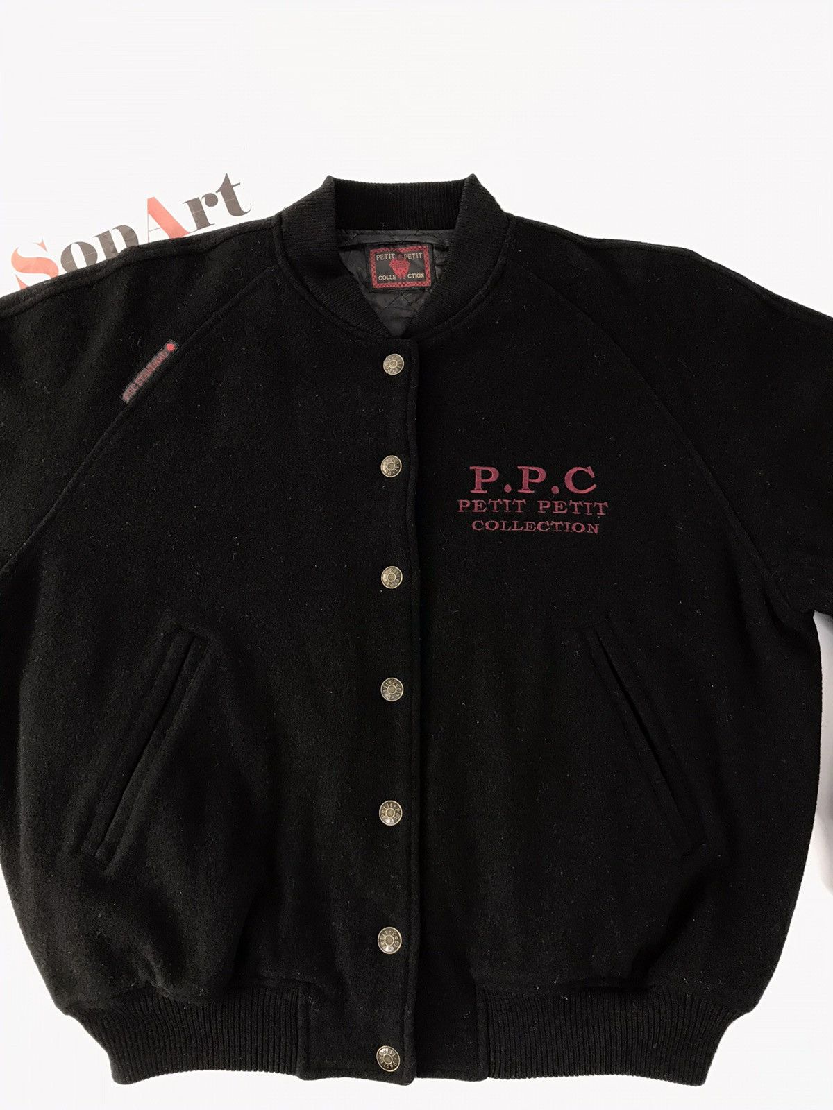 Japanese Brand × Vintage Vintage Varsity Jacket Petit-Petit Collection Big Logo Style Size US XL / EU 56 / 4 - 3 Thumbnail