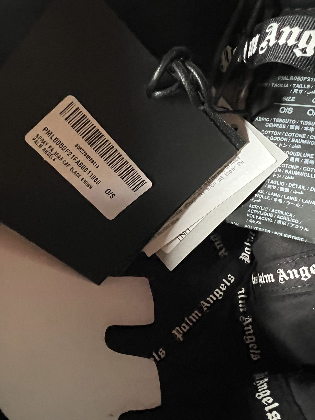 BNWT PALM ANGELS SPRAYED BEAR BASEBALL CAP