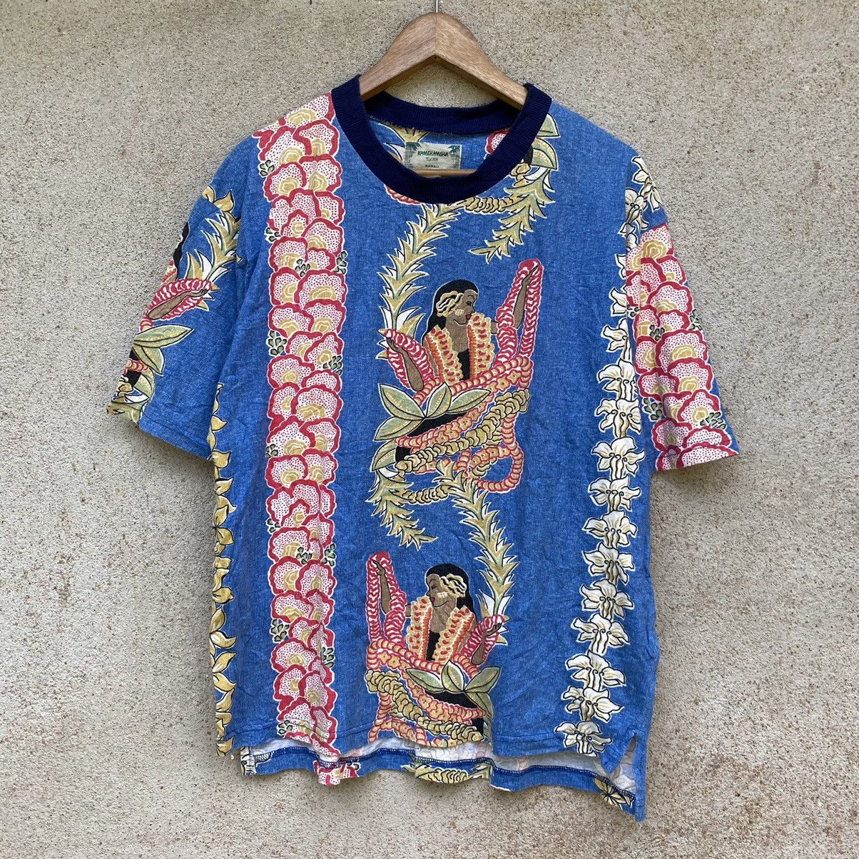 Vintage Vintage 90s Kamehameha Hawaii Fullprint Oversized Tee Size US M / EU 48-50 / 2 - 1 Thumbnail