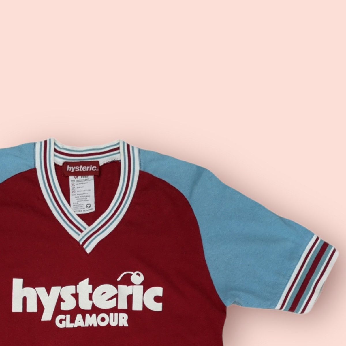 Hysteric Glamour × Japanese Brand × Vintage RARE VINTAGE HYSTERIC GLAMOUR V NECK RINGER SHIRT Size US M / EU 48-50 / 2 - 5 Thumbnail