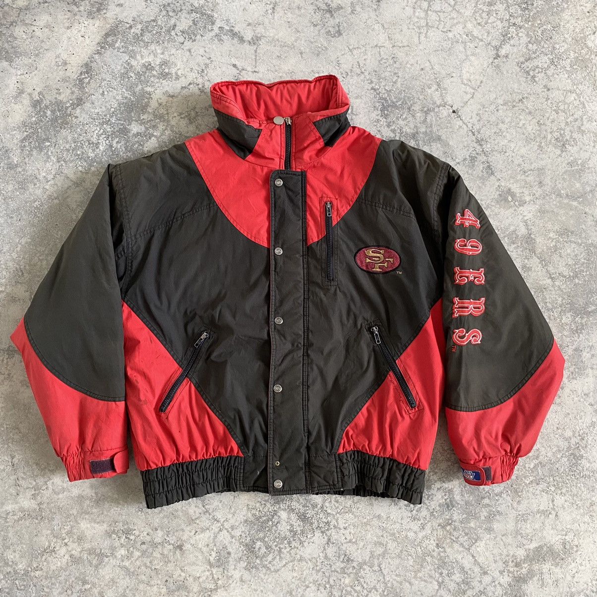 NFL Vintage 90's SF 49ers Faded Distressed Bomber Jacket Size US L / EU 52-54 / 3 - 7 Thumbnail