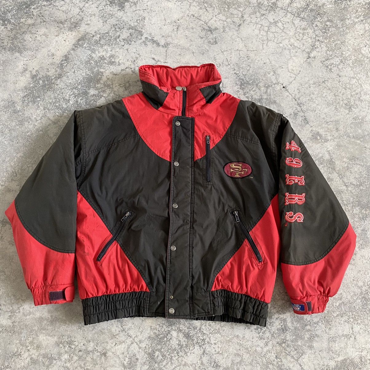 NFL Vintage 90's SF 49ers Faded Distressed Bomber Jacket Size US L / EU 52-54 / 3 - 8 Thumbnail