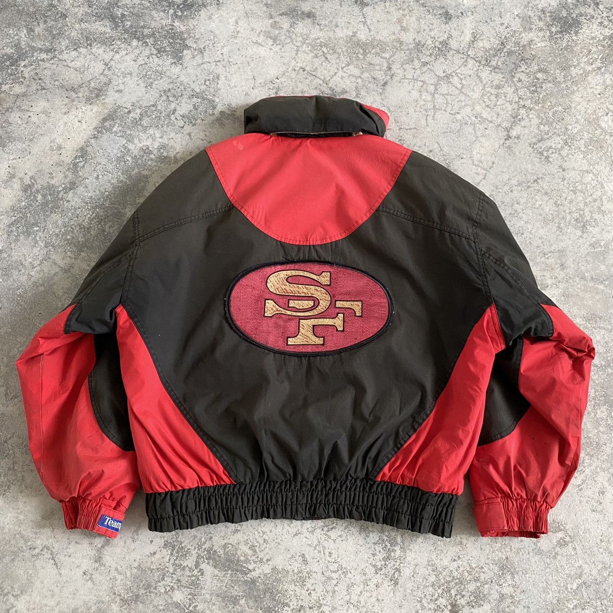 NFL Vintage 90's SF 49ers Faded Distressed Bomber Jacket Size US L / EU 52-54 / 3 - 2 Thumbnail