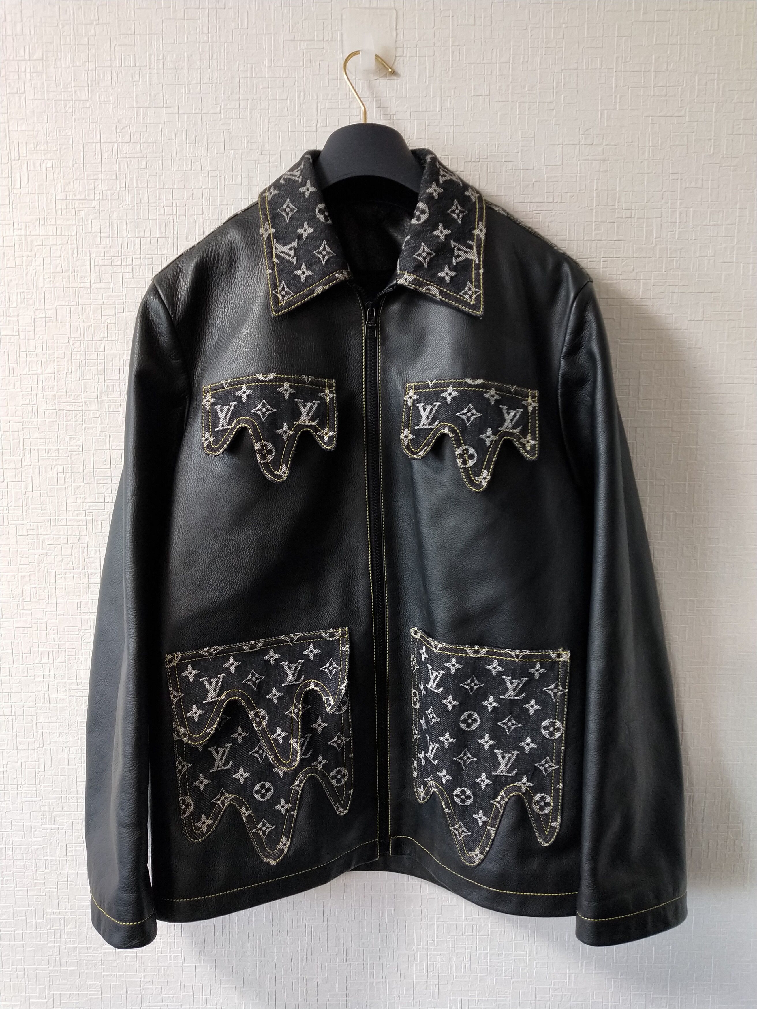 Louis Vuitton LVSE Embossed Monogram Mix Leather Blouson Black
