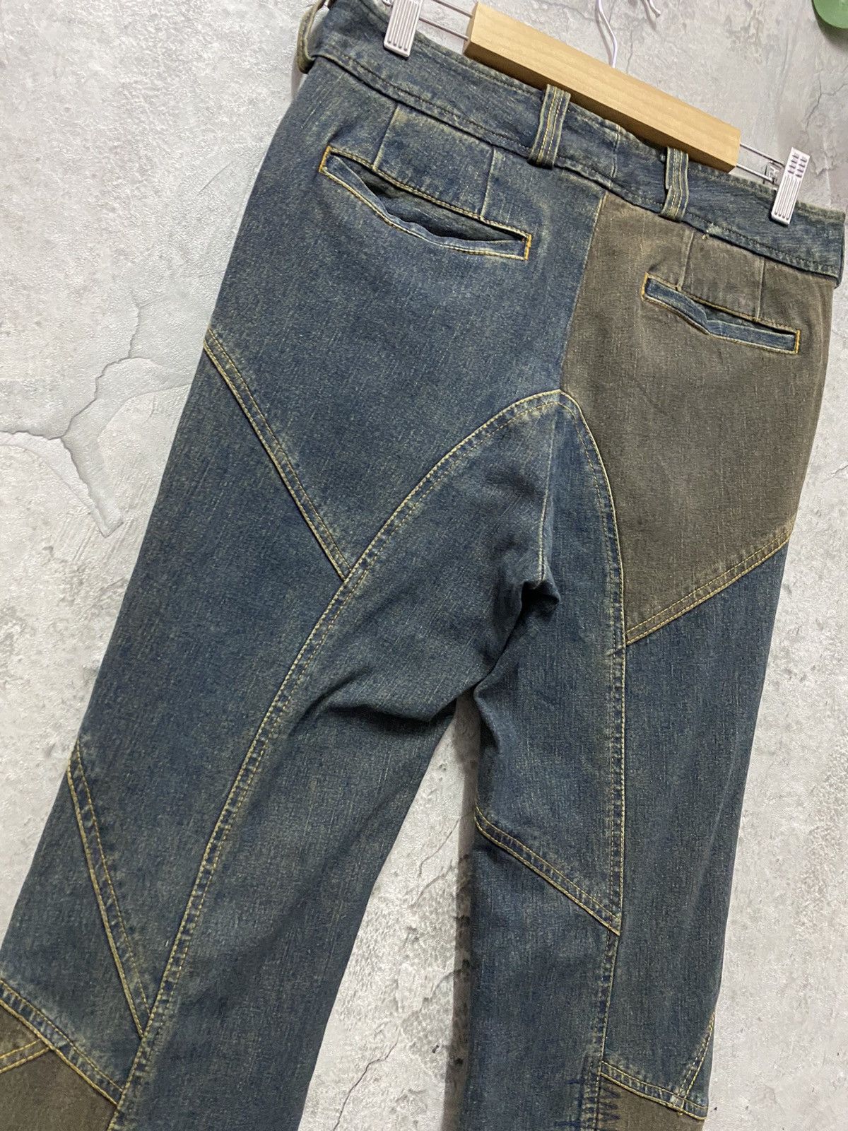 Tornado Mart Tornado Mart Panelled Layer Flared Denim Pants Size US 30 / EU 46 - 14 Thumbnail