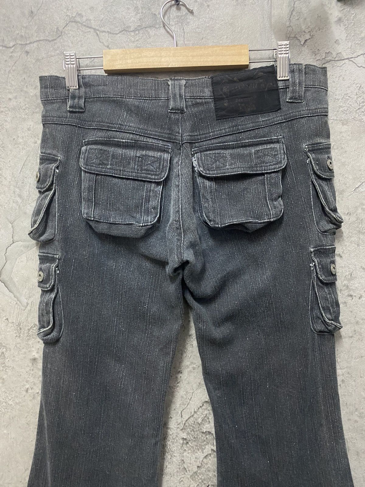 Designer × Japanese Brand × Vintage Lowbox Japan Multi Pocket Crazy Flared Cargo Pants Vintage Size US 31 - 14 Thumbnail