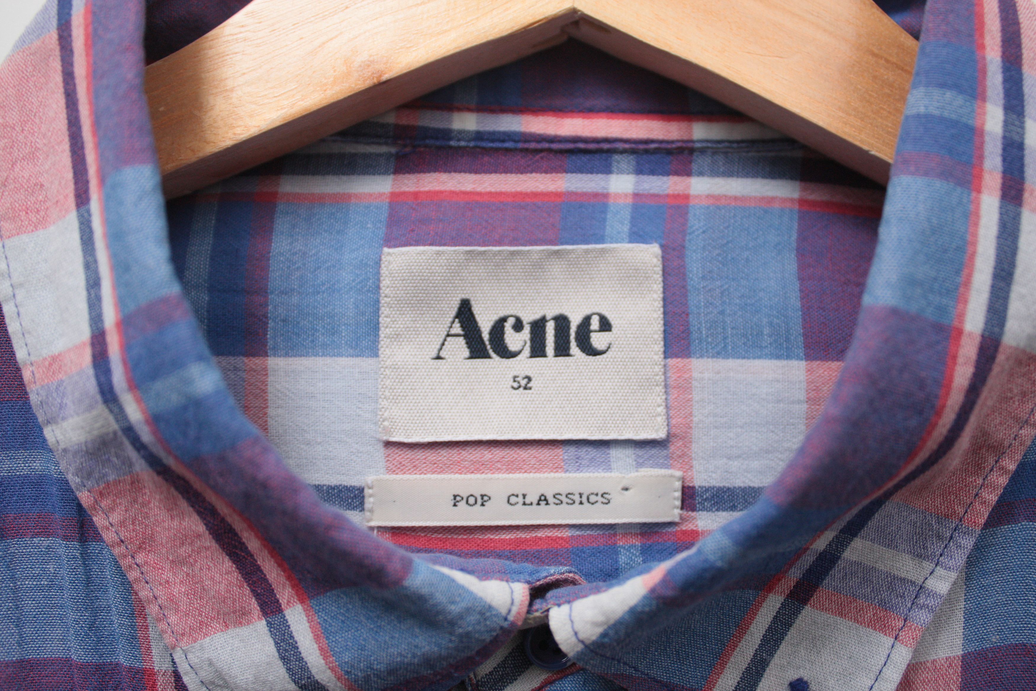 Acne Studios Acne Pop Classic Checkered L/S Linen Blend Shirt Men's Size US L / EU 52-54 / 3 - 5 Thumbnail
