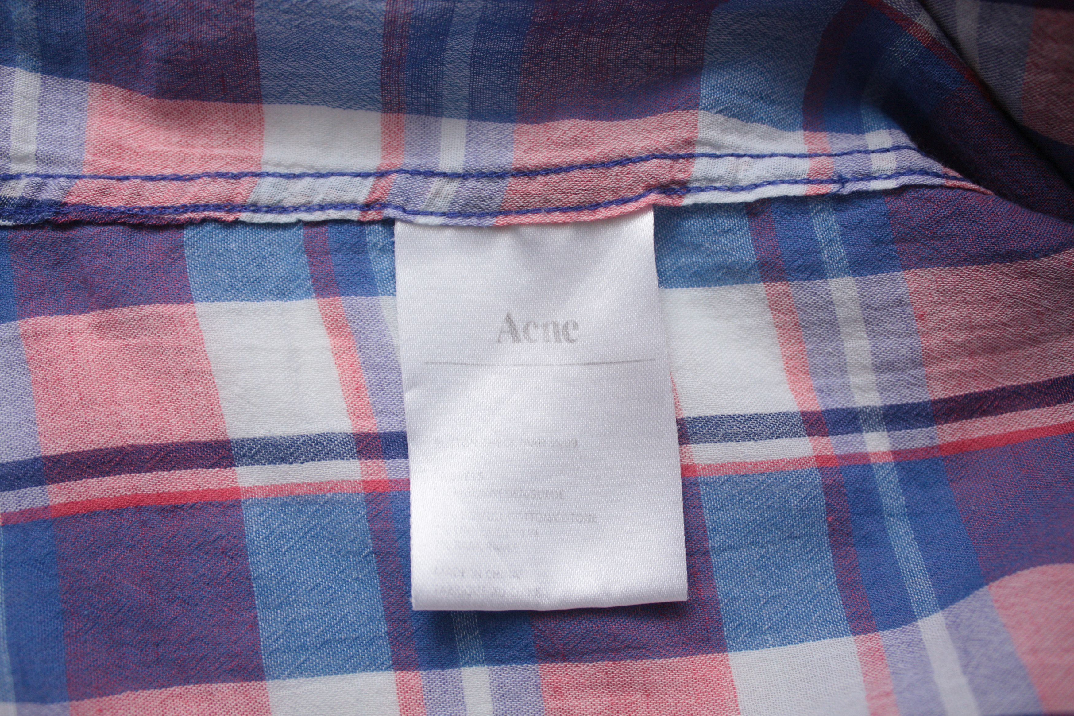 Acne Studios Acne Pop Classic Checkered L/S Linen Blend Shirt Men's Size US L / EU 52-54 / 3 - 6 Thumbnail