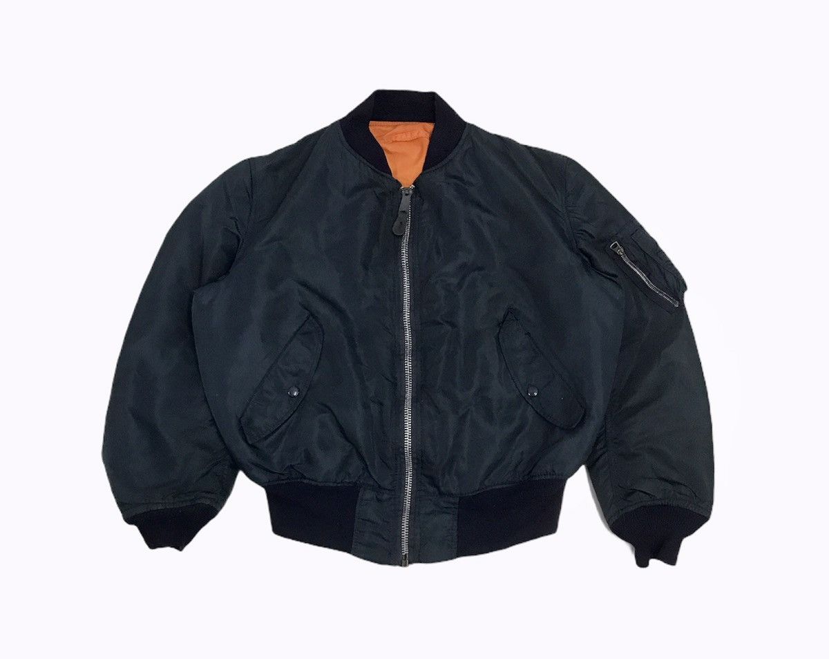 70s〜80s ALPHA MA-1 flight jacket black Alpha MA1 Flight Jacket- Black- This Classic never goes out