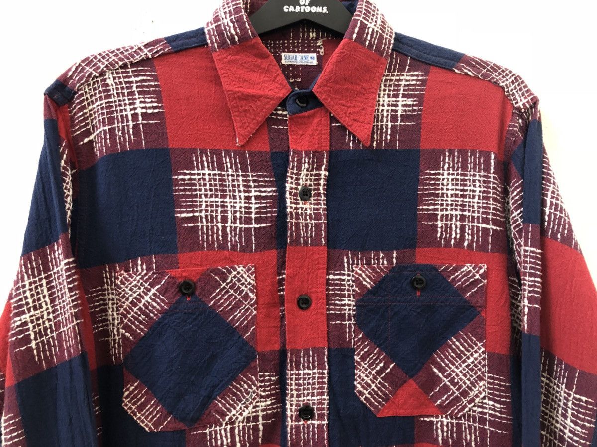 Sugar Cane Sugar Cane Double Pocket Plaid Zig Zag Flannel Shirt Size US M / EU 48-50 / 2 - 7 Thumbnail