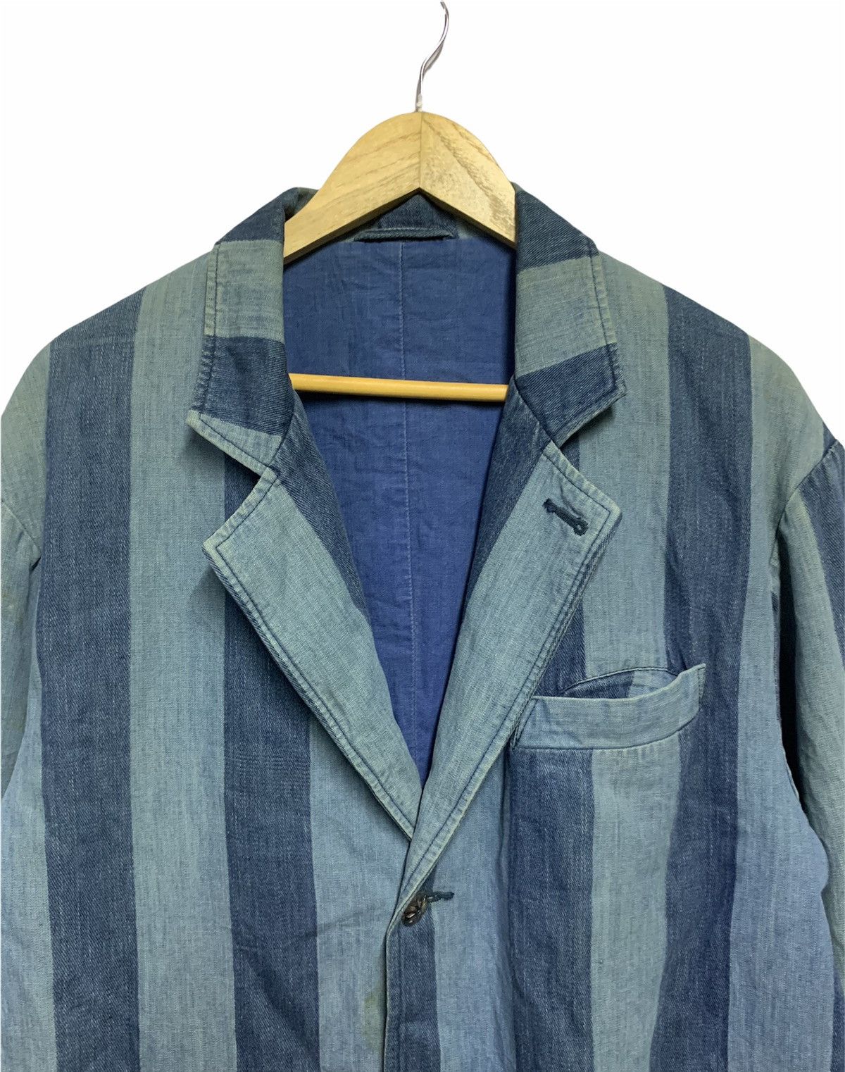 Blue Blue Japan 🔥BLUE BLUE DENIM CHORE JACKETS CANDY STRIPES Size US M / EU 48-50 / 2 - 4 Thumbnail