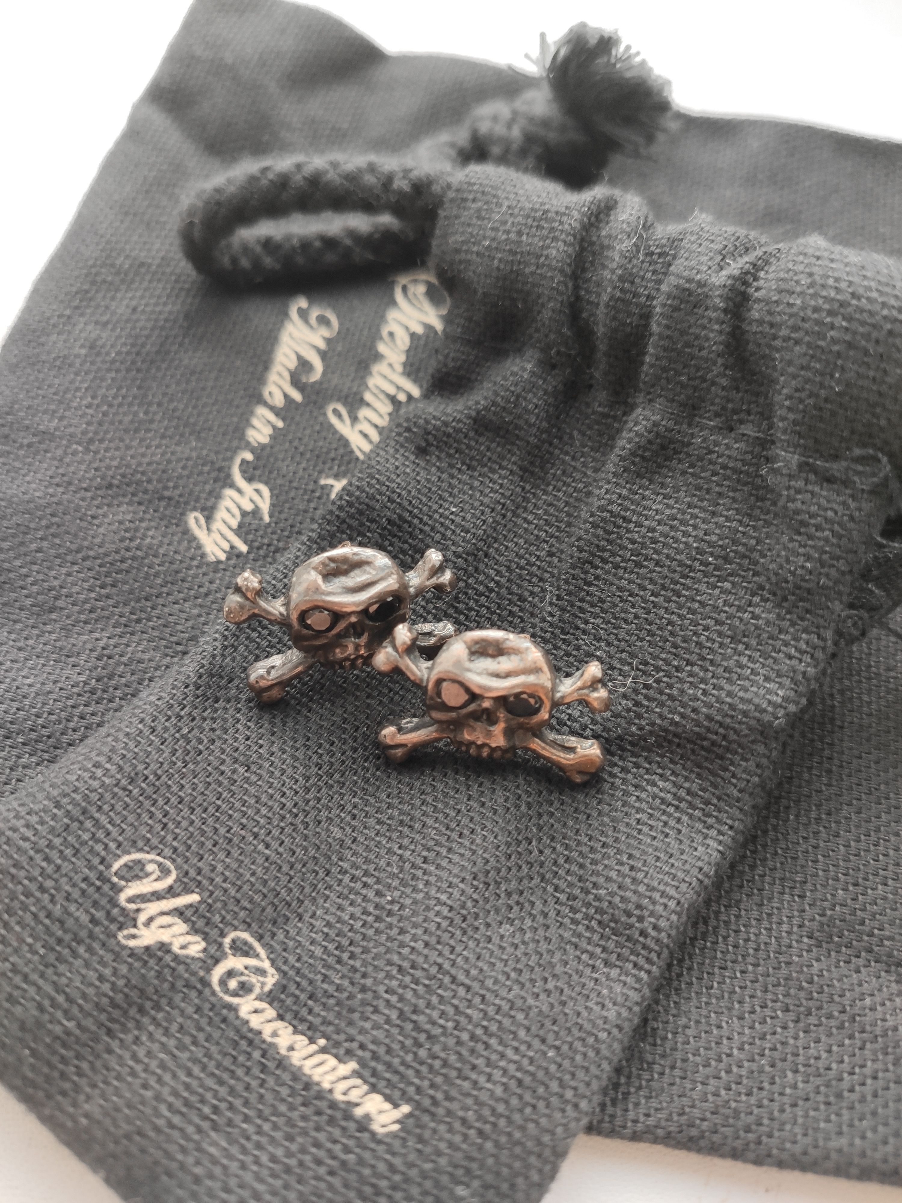 Ugo Cacciatori Onyx + silver crossbone earrings. Like Chrome Hearts Size ONE SIZE - 2 Thumbnail