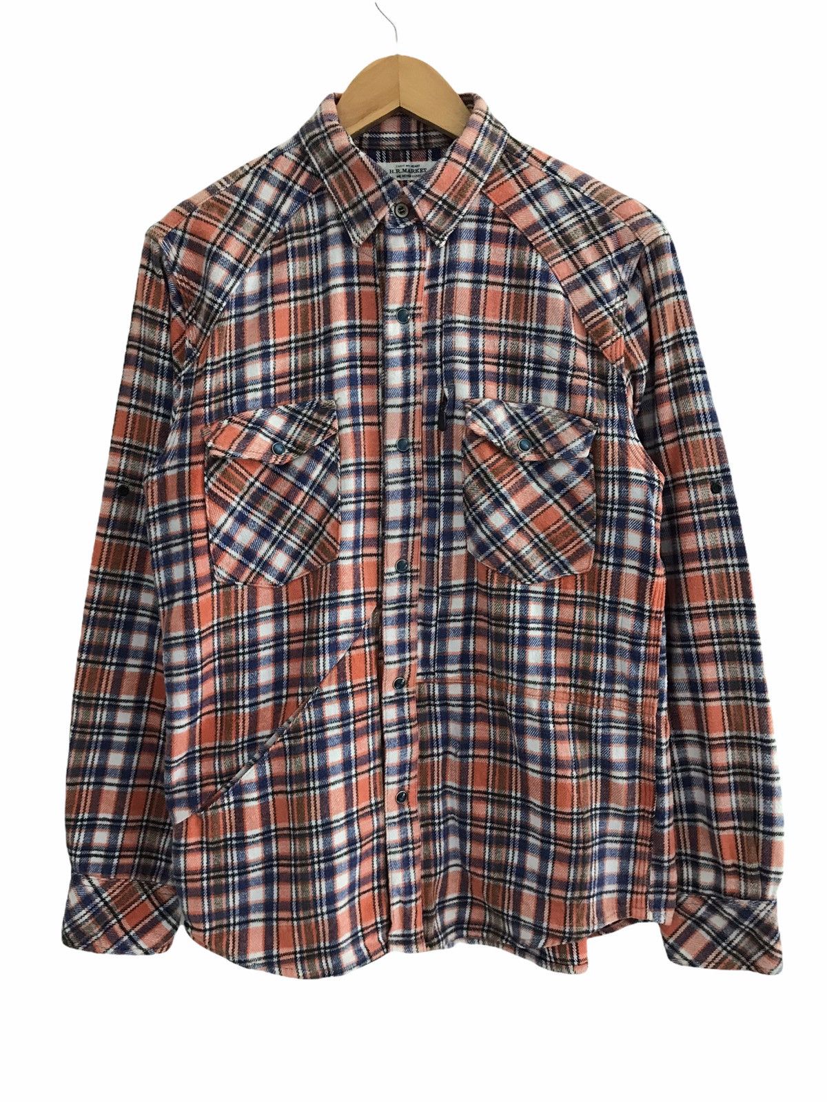 HOLLYWOOD RANCH MARKET HR Market Seilin & Co Multi Pocket Heavy Flannel Shirt Size US M / EU 48-50 / 2 - 1 Thumbnail
