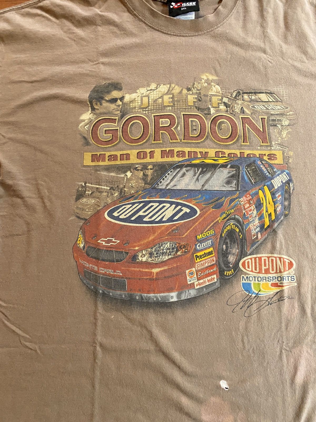 Chase Authentics × NASCAR × Vintage Vintage 90’s Jeff Gordon Distressed Double Sided Tee Size US XXL / EU 58 / 5 - 5 Thumbnail