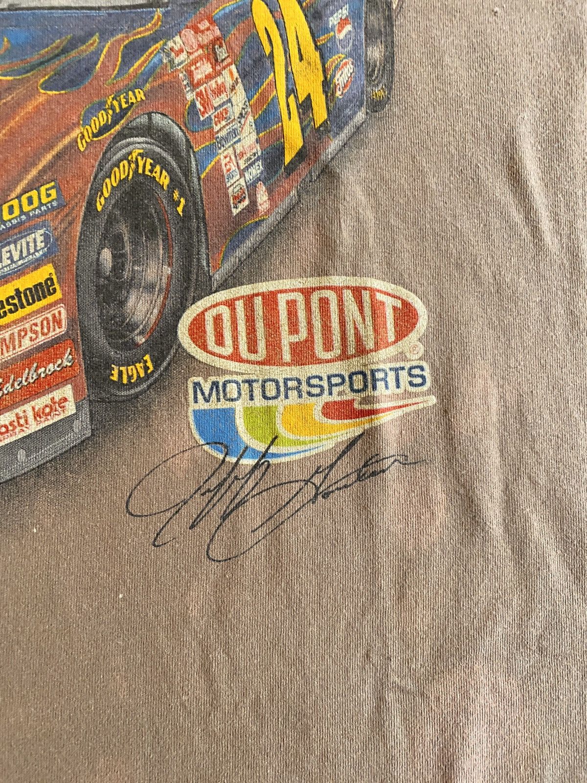 Chase Authentics × NASCAR × Vintage Vintage 90’s Jeff Gordon Distressed Double Sided Tee Size US XXL / EU 58 / 5 - 4 Thumbnail