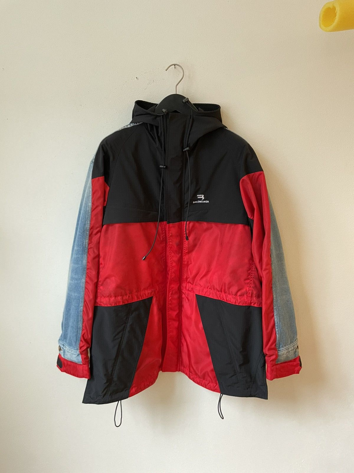 Hybrid Colorblock denim parka jacket size S balenciaga