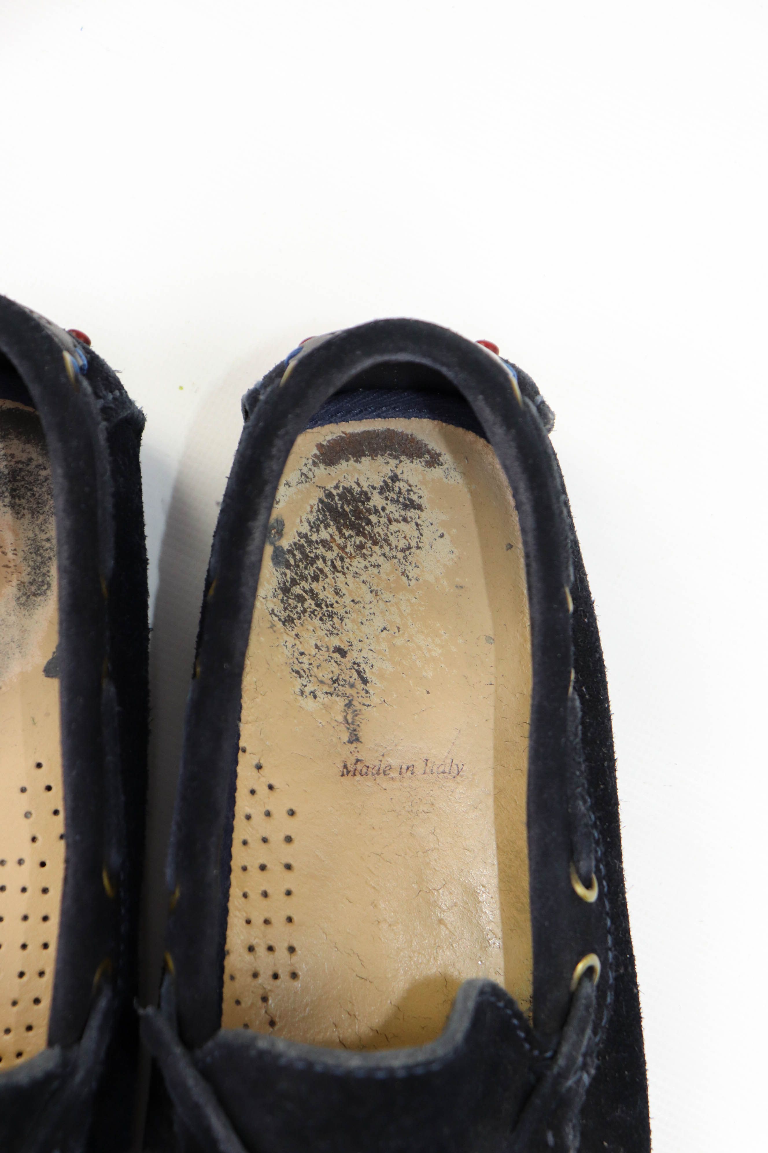 Brunello Cucinelli Brunello Cucinelli Navy Blue Suede Driving Loafers Shoes Size US 8 / EU 41 - 9 Thumbnail