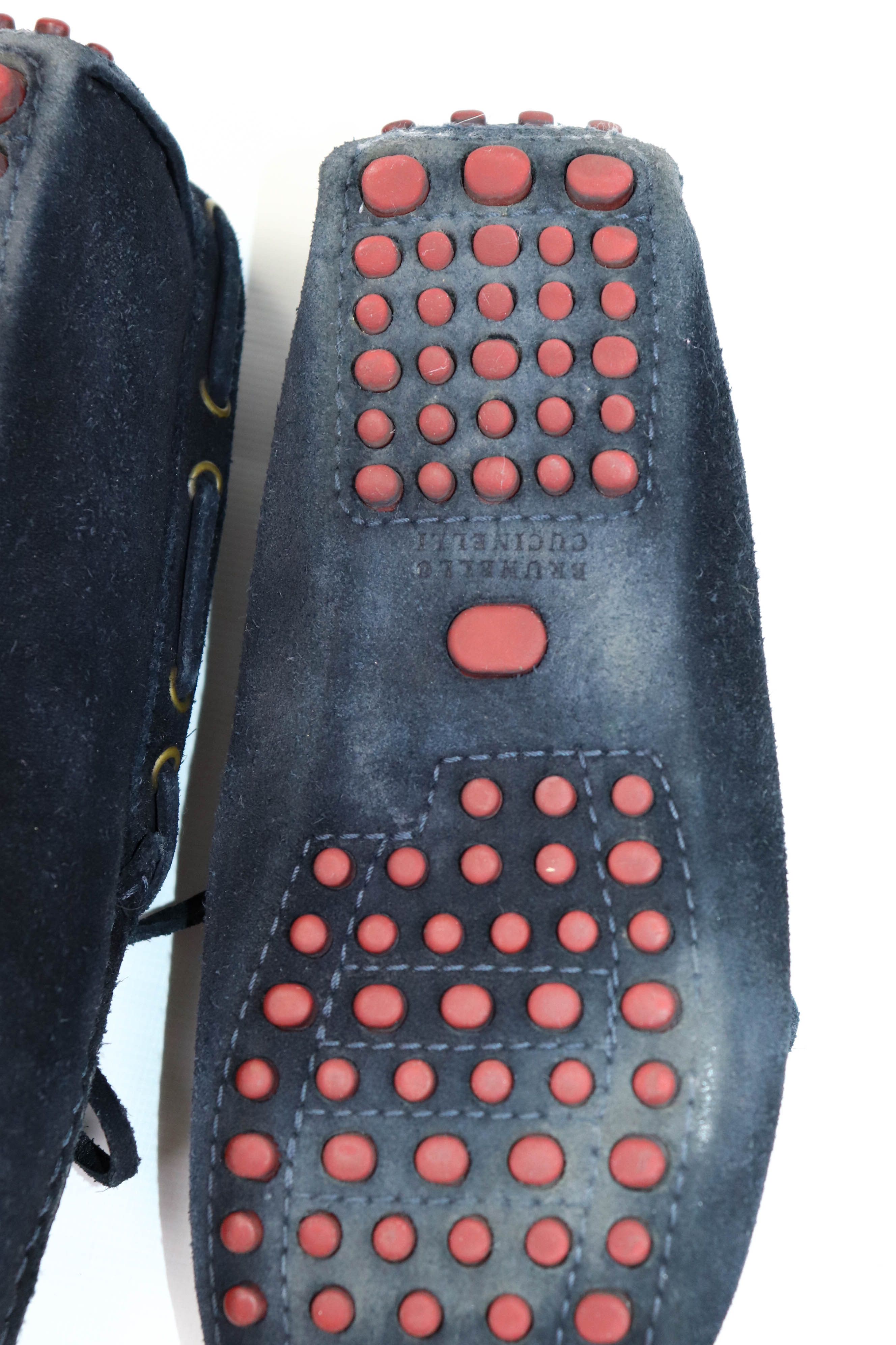 Brunello Cucinelli Brunello Cucinelli Navy Blue Suede Driving Loafers Shoes Size US 8 / EU 41 - 12 Thumbnail