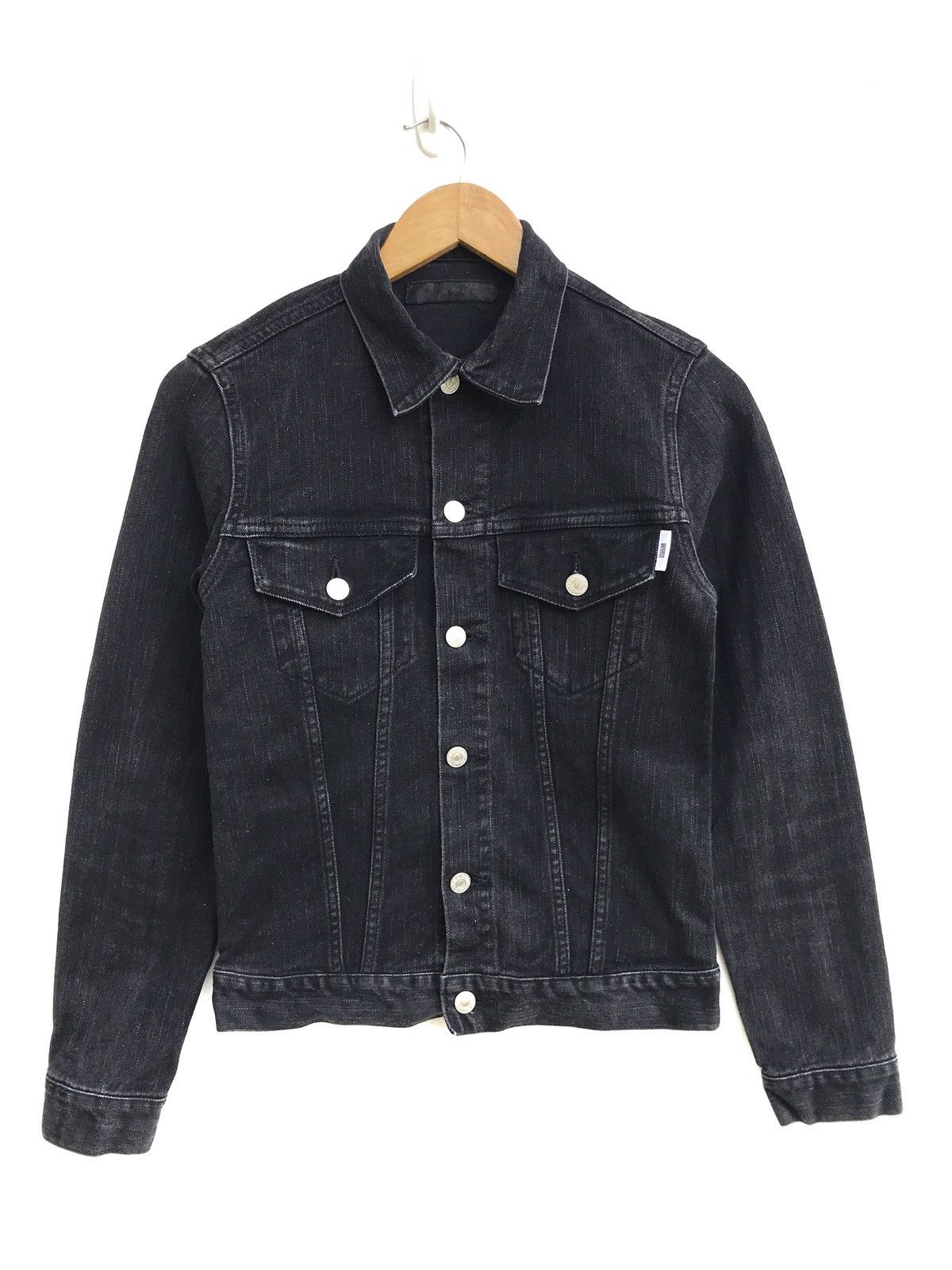 Beams Plus × Japanese Brand Beams X Vaporize Japan Distressed Black Denim Trucker Size US S / EU 44-46 / 1 - 1 Thumbnail