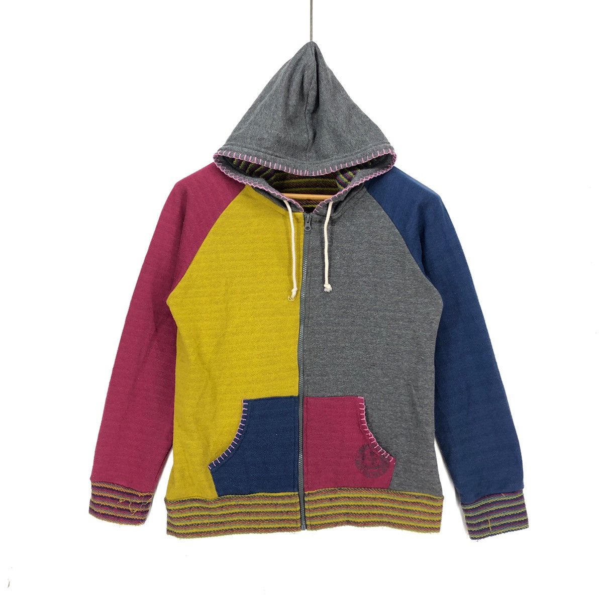 Japanese Brand ROKUJUSAN 63 Multicolor Zipper Hoodie #1533-57 Size US S / EU 44-46 / 1 - 1 Thumbnail