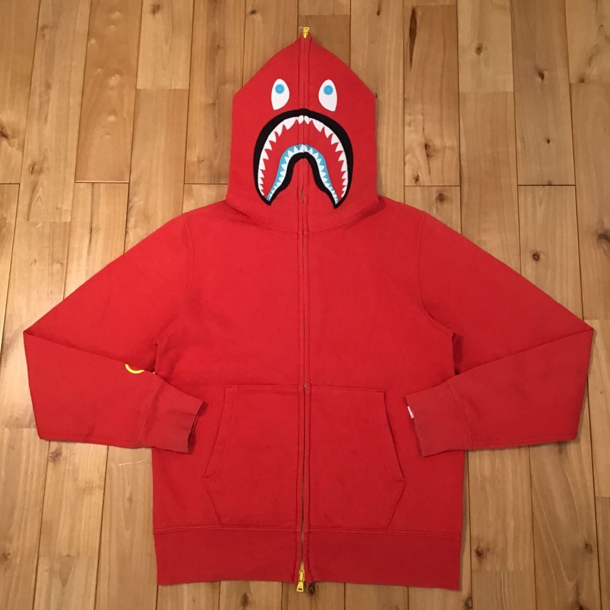Bape 2010 BAPE Neon shark full zip hoodie red Size US S / EU 44-46 / 1 - 2 Thumbnail