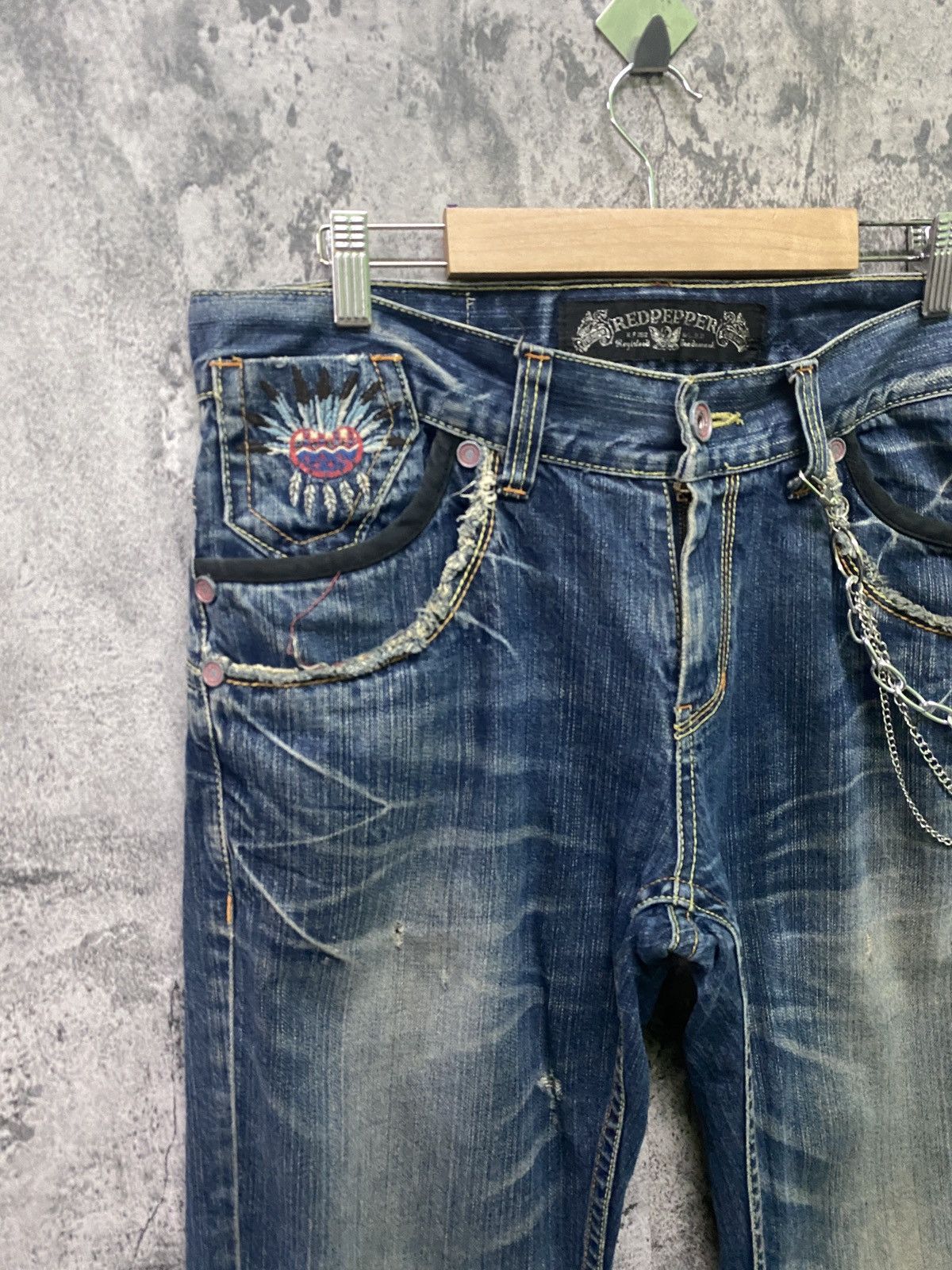 Japanese Brand REDPEPPER Embroidered Back Design Denim Size US 34 / EU 50 - 4 Thumbnail