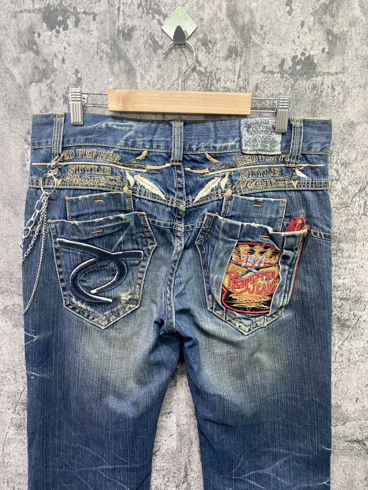 Japanese Brand REDPEPPER Embroidered Back Design Denim Size US 34 / EU 50 - 11 Thumbnail