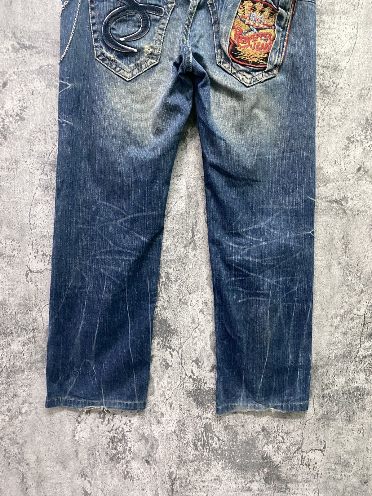 Japanese Brand REDPEPPER Embroidered Back Design Denim Size US 34 / EU 50 - 16 Thumbnail