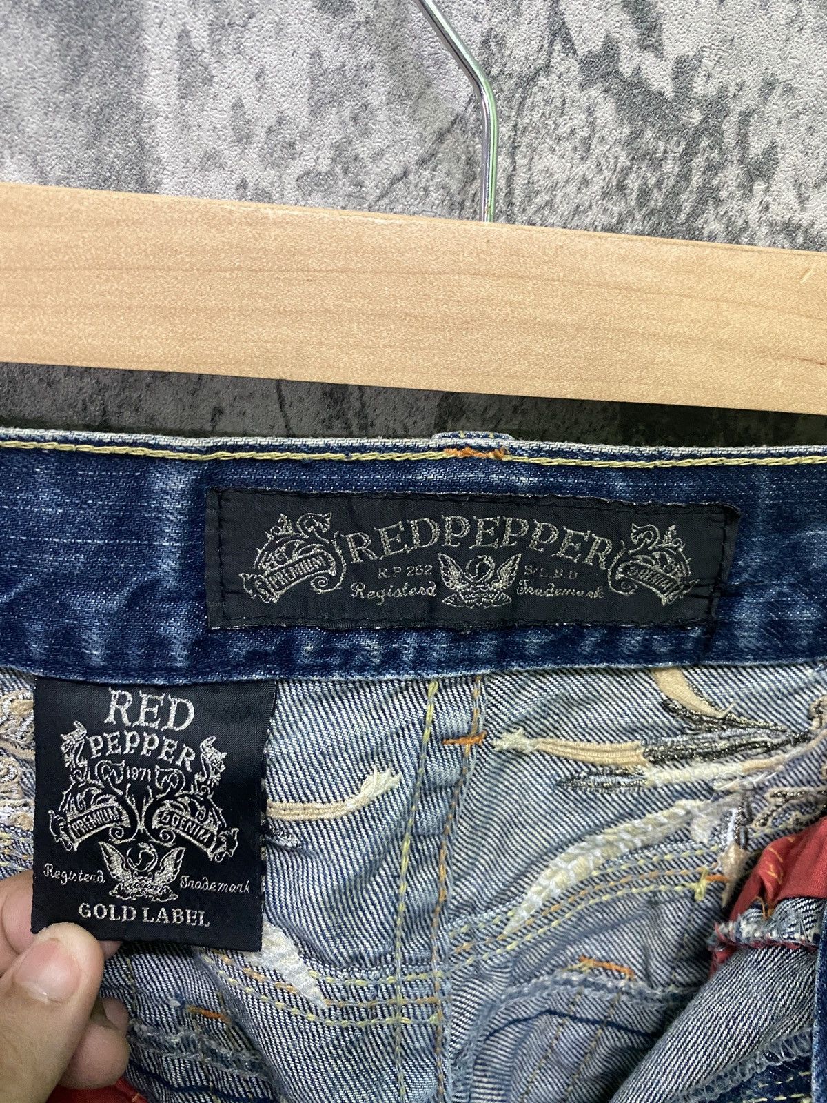 Japanese Brand REDPEPPER Embroidered Back Design Denim Size US 34 / EU 50 - 22 Thumbnail