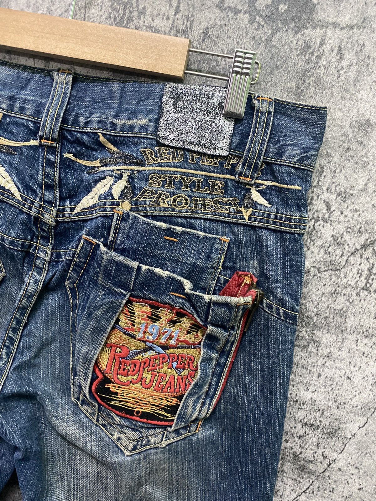Japanese Brand REDPEPPER Embroidered Back Design Denim Size US 34 / EU 50 - 20 Thumbnail
