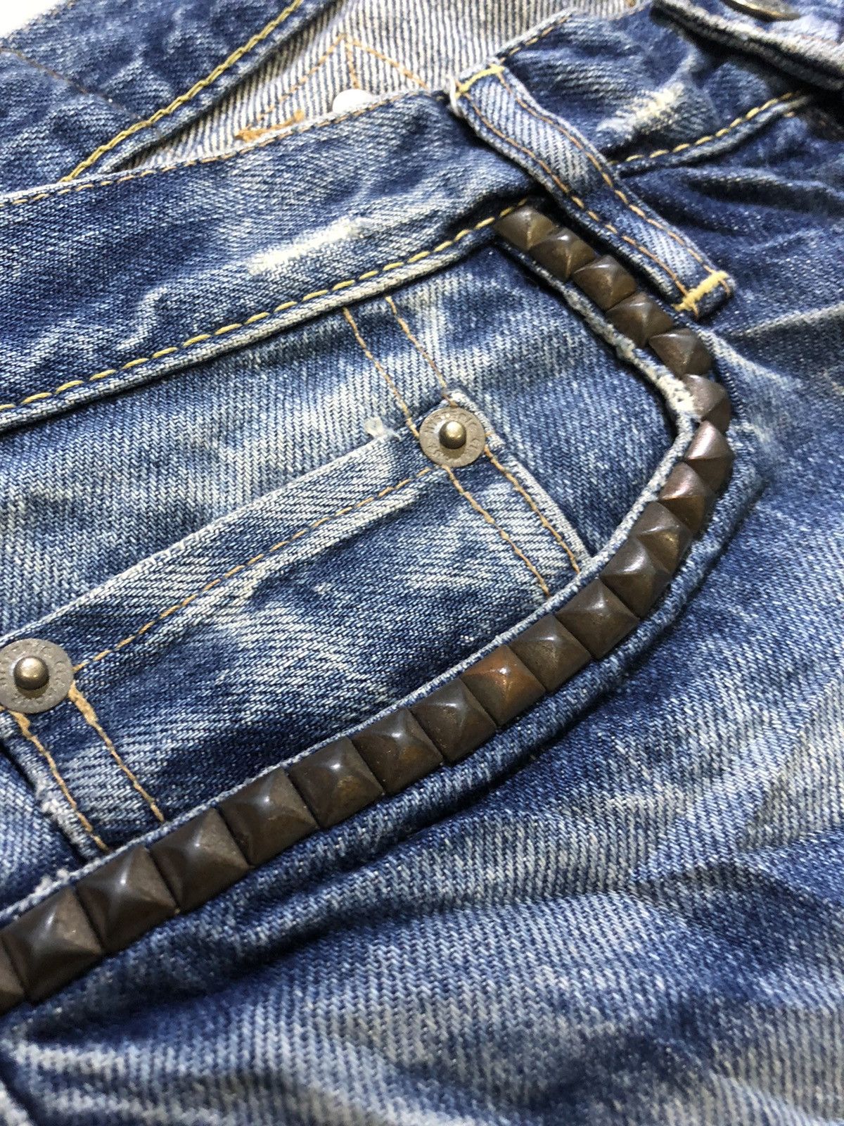 Hysteric Glamour × Japanese Brand Hysteric Glamour Skinny Selvedge Jeans leather Buckle Size US 29 - 9 Thumbnail