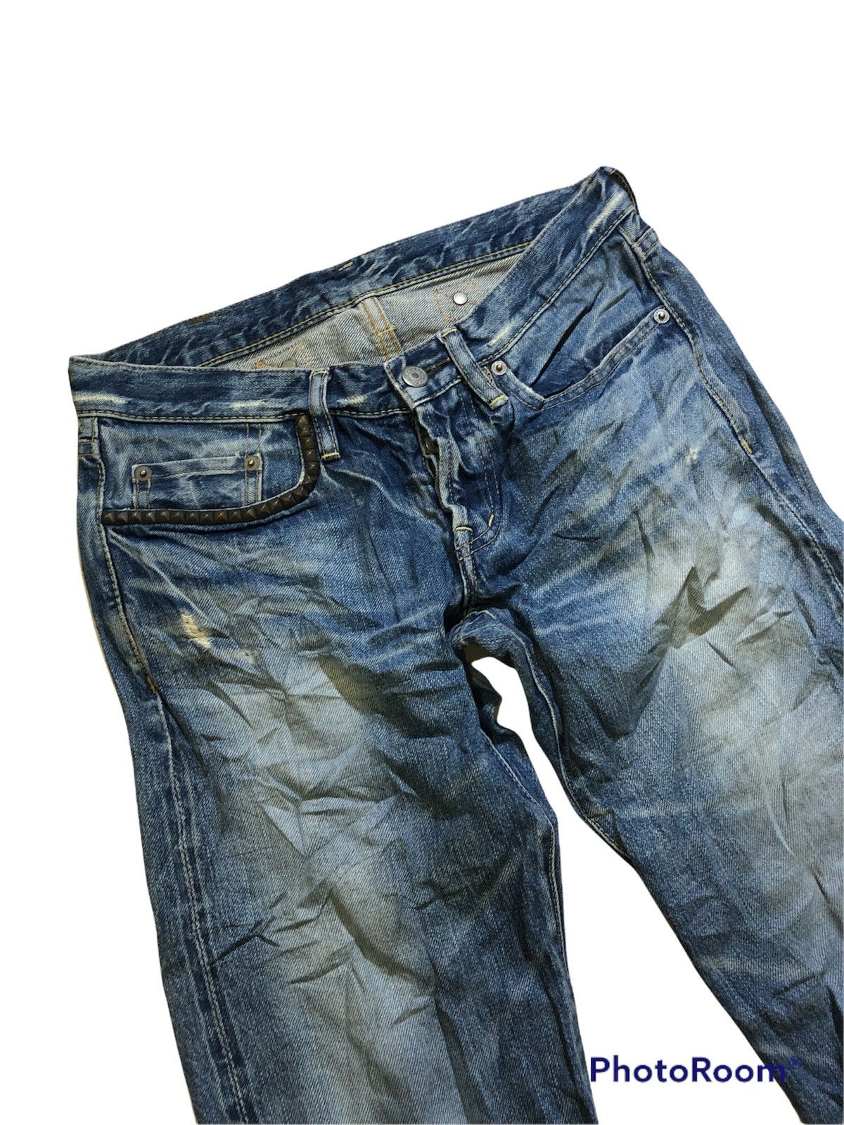 Hysteric Glamour × Japanese Brand Hysteric Glamour Skinny Selvedge Jeans leather Buckle Size US 29 - 6 Thumbnail