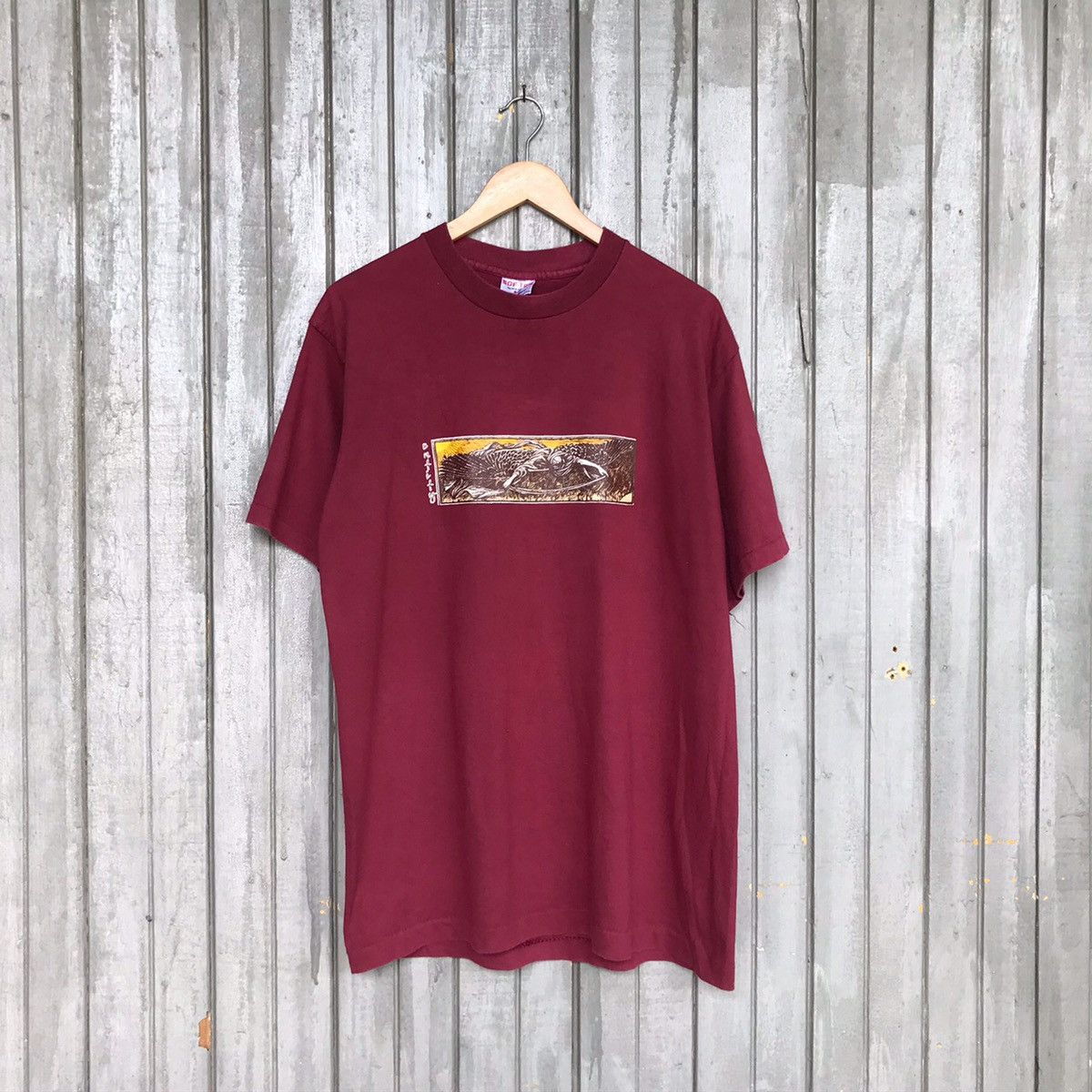 image of Vintage Entity Skaterboard Men Clothing Tshirt By Tee Jays in Red (Size Large)