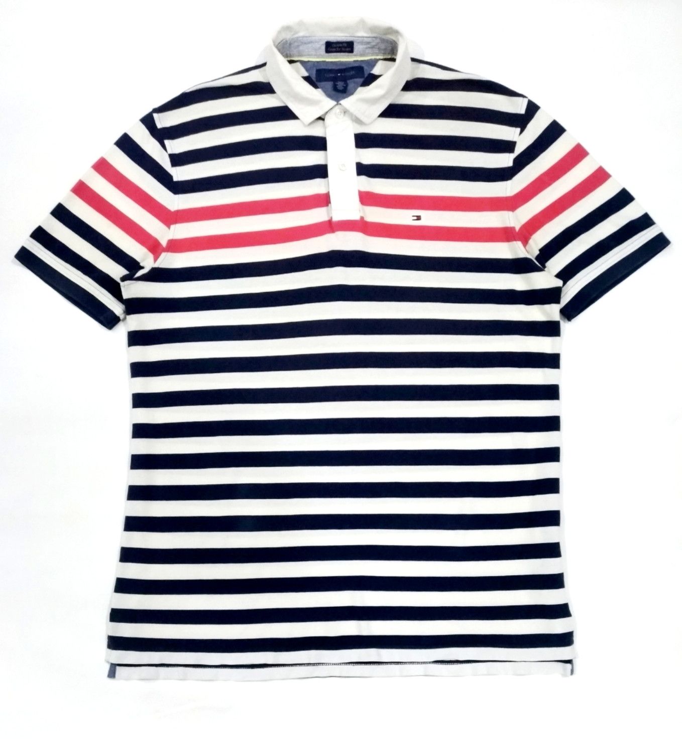 Tommy Hilfiger × Tommy Jeans RARE! TOMMY HILFIGER BRAND COLORWAY STRIPES POLO SHIRT Size US XL / EU 56 / 4 - 1 Thumbnail