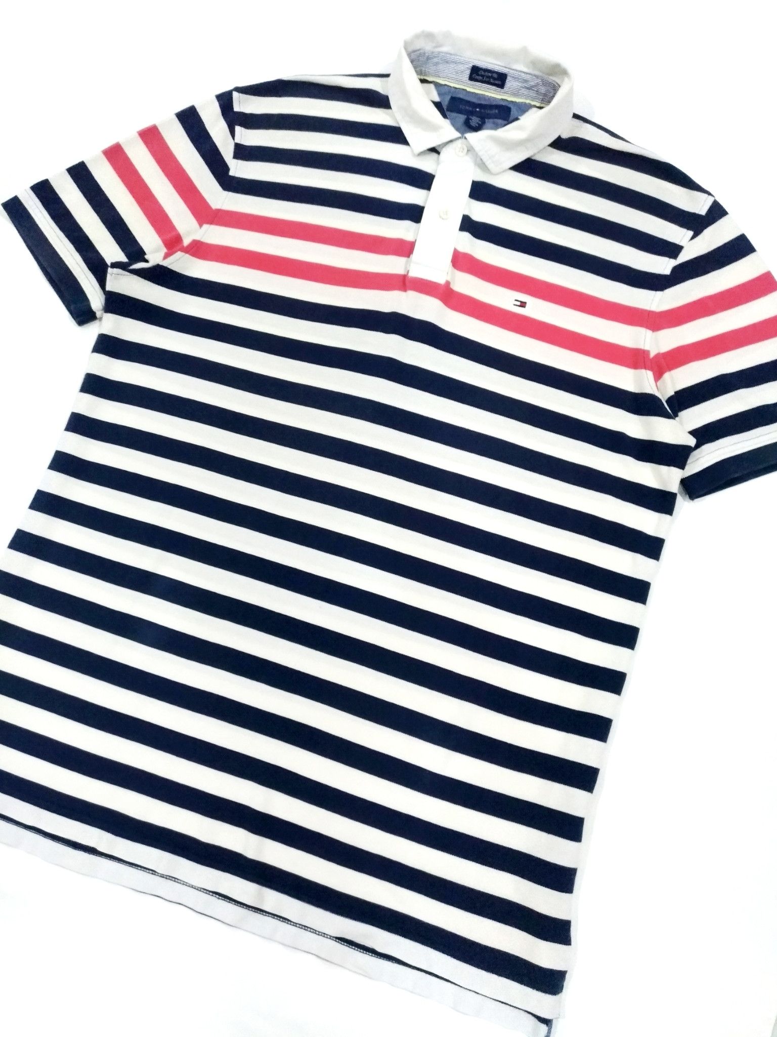 Tommy Hilfiger × Tommy Jeans RARE! TOMMY HILFIGER BRAND COLORWAY STRIPES POLO SHIRT Size US XL / EU 56 / 4 - 5 Thumbnail
