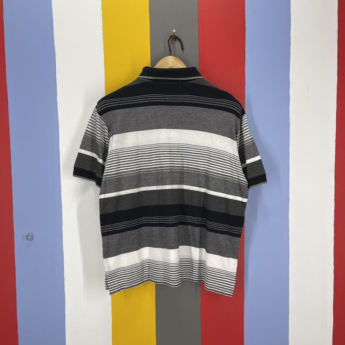 Gianni Valentino GIANNI VALENTINO Stripe Polo T Shirt #1092/AM Size US L / EU 52-54 / 3 - 11 Thumbnail