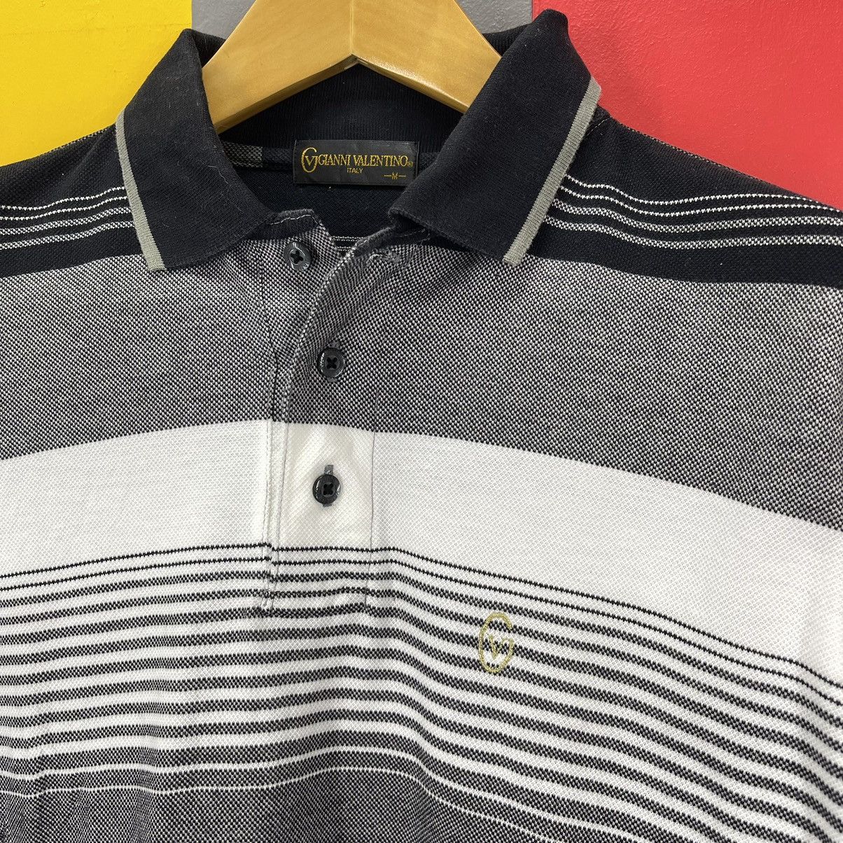 Gianni Valentino GIANNI VALENTINO Stripe Polo T Shirt #1092/AM Size US L / EU 52-54 / 3 - 3 Thumbnail