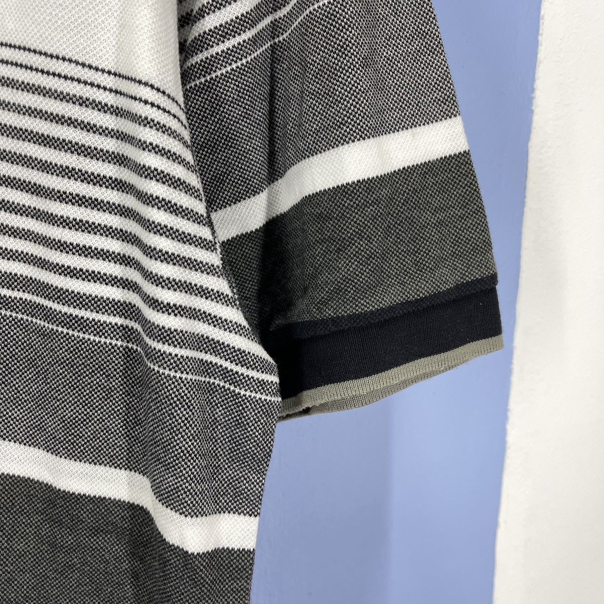 Gianni Valentino GIANNI VALENTINO Stripe Polo T Shirt #1092/AM Size US L / EU 52-54 / 3 - 5 Thumbnail