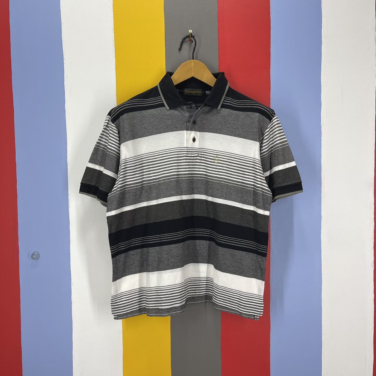 Gianni Valentino GIANNI VALENTINO Stripe Polo T Shirt #1092/AM Size US L / EU 52-54 / 3 - 1 Thumbnail