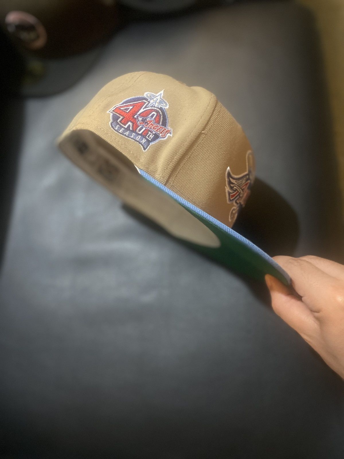 Lids × MLB × New Era 7 3/8 camel Anaheim angels (cross bats) fitted hat Size ONE SIZE - 5 Thumbnail