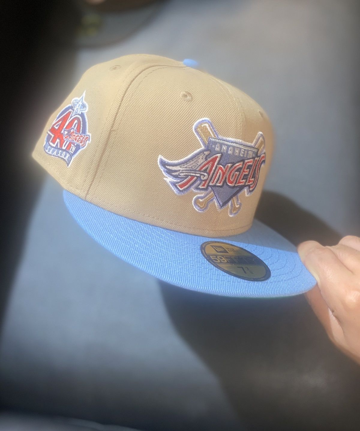 Lids × MLB × New Era 7 3/8 camel Anaheim angels (cross bats) fitted hat Size ONE SIZE - 1 Thumbnail