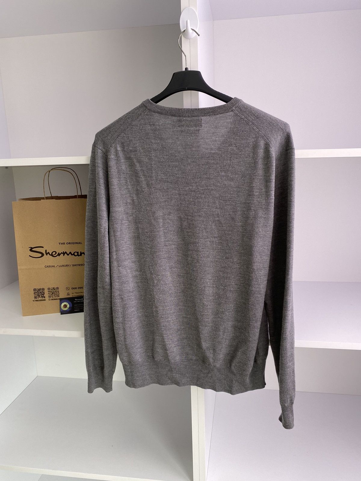 Polo Ralph Lauren Polo Ralph Lauren Grey Cashmere V-Neck Long Sleeve Sweater Size US L / EU 52-54 / 3 - 5 Thumbnail