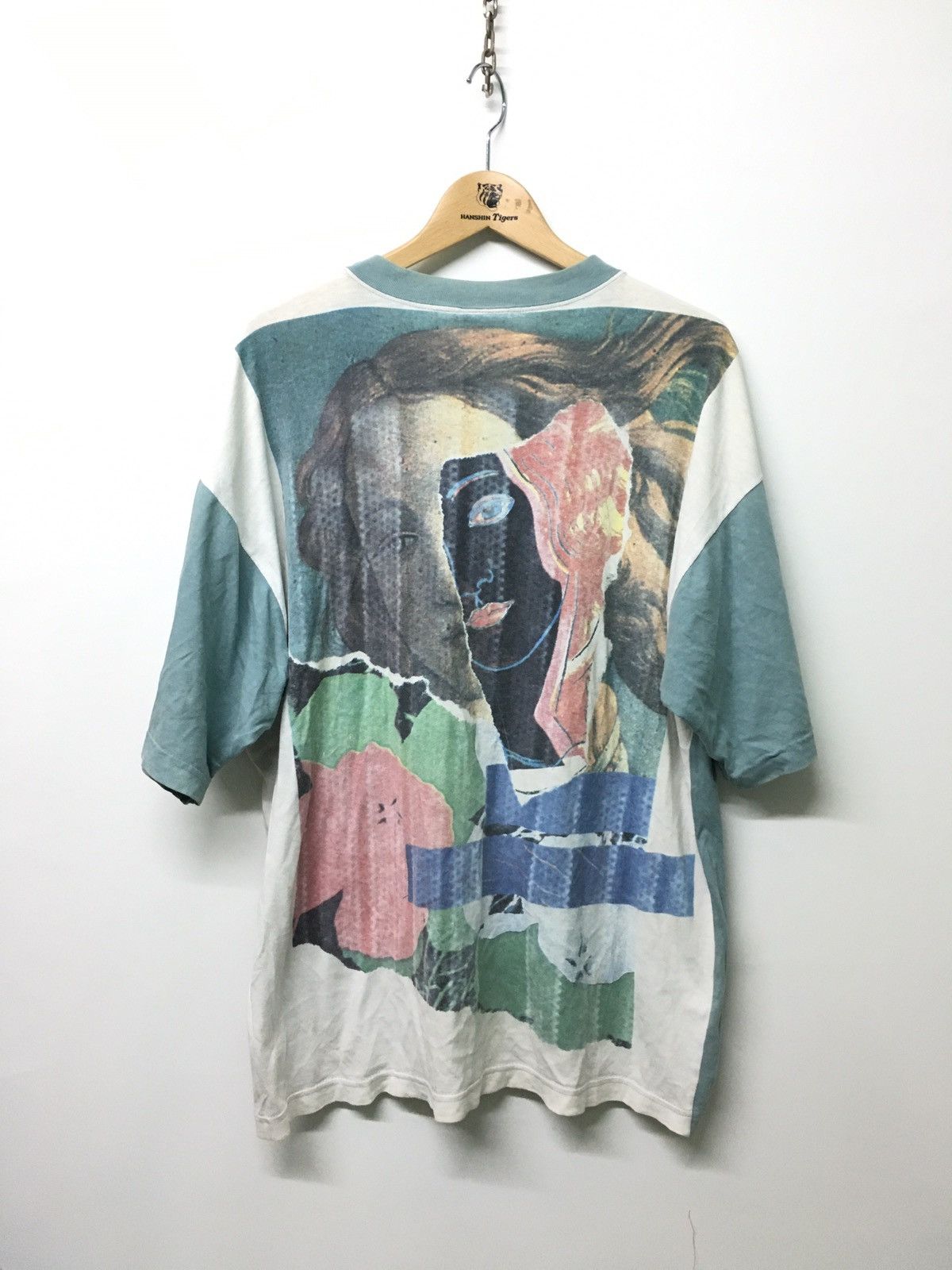 image of Super!!!! Vintage Soviet Botticelli Art Mona Lisa in Blue, Men's (Size XL)