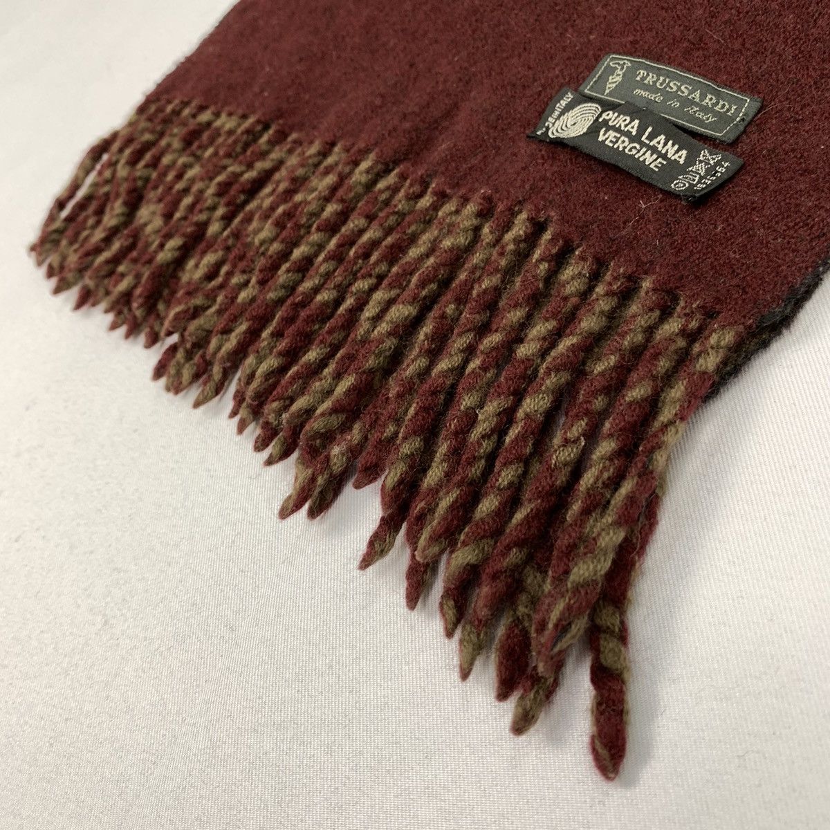 Other × Trussardi TRUSSARDI ITALY Vtg Lana Wool Cashmere Fringe Muffler Scarf Size ONE SIZE - 7 Thumbnail