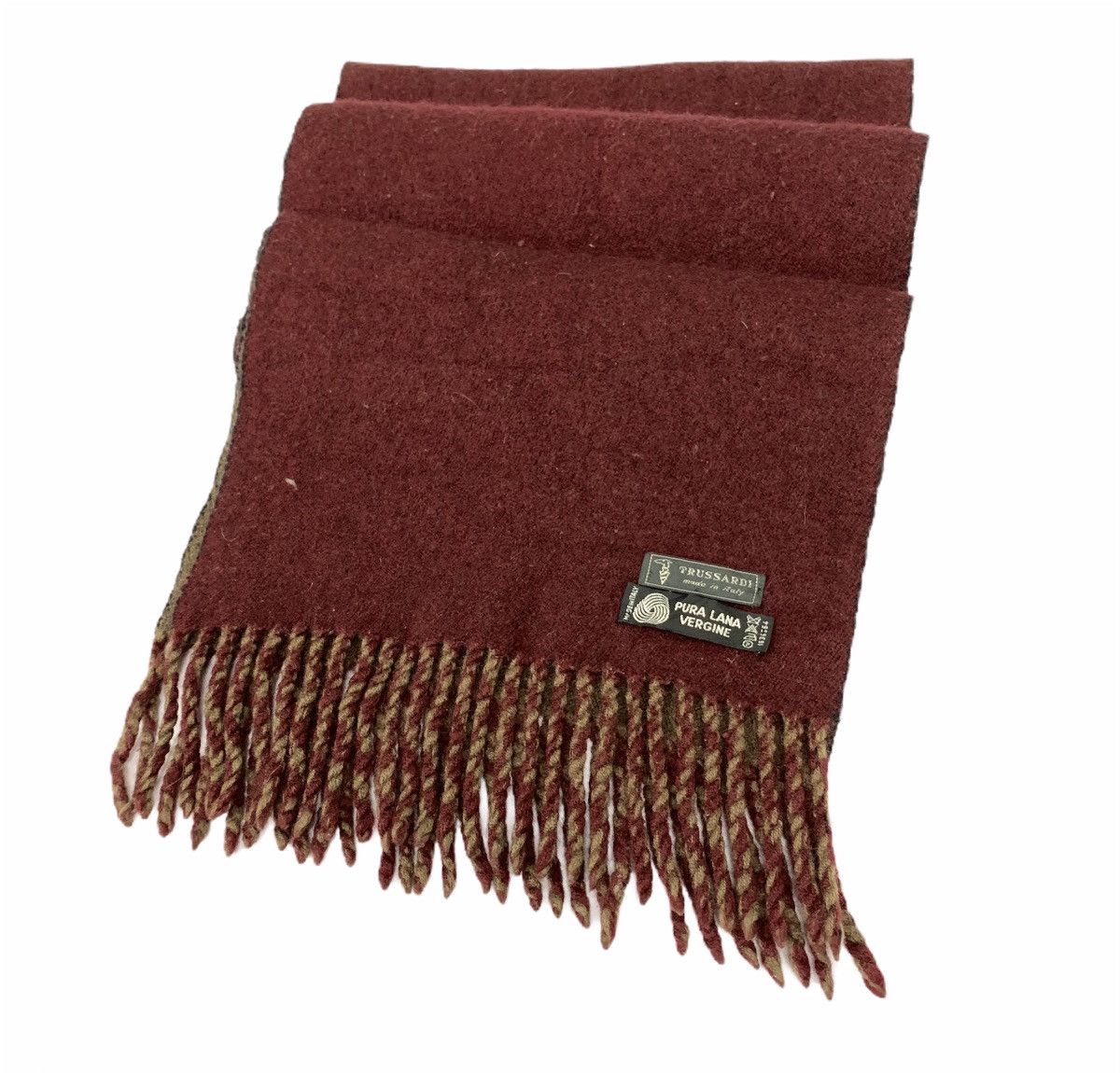 Other × Trussardi TRUSSARDI ITALY Vtg Lana Wool Cashmere Fringe Muffler Scarf Size ONE SIZE - 4 Thumbnail