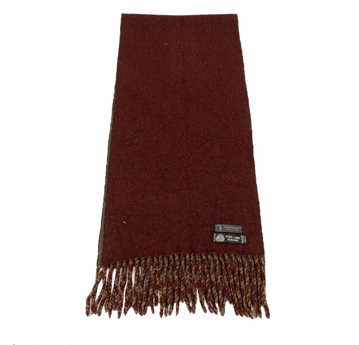 Other × Trussardi TRUSSARDI ITALY Vtg Lana Wool Cashmere Fringe Muffler Scarf Size ONE SIZE - 3 Thumbnail