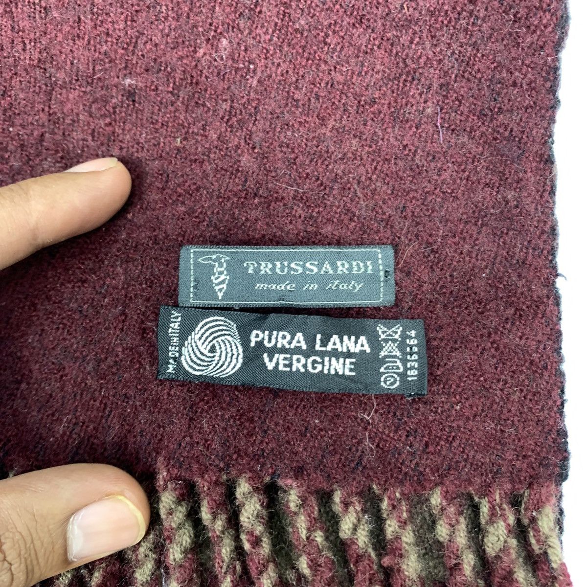 Other × Trussardi TRUSSARDI ITALY Vtg Lana Wool Cashmere Fringe Muffler Scarf Size ONE SIZE - 6 Thumbnail